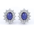 Earrings with Star Sapphire Sterling Silver 16mm x 13mm