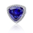 Huge Sterling Silver Trillion Cut Tanzanite Ring
