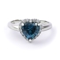 Alexandrite Blue To Green Color Change Sterling Silver Heart Ring