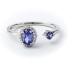 Double Tanzanite Sterling Silver Solitaire Ring