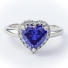 Tanzanite Sterling Silver Solitaire Ring Heart Shape