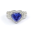 Sterling Silver Heart Shape Tanzanite Ring