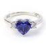 Tanzanite Heart Shape Cut Silver Ring