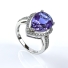 Big Pear Cut Alexandrite Sterling Silver Ring