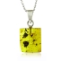Unique 100% Natural Amber With Insects Silver Pendant 20mm x 11mm
