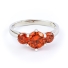 3 Stone Fire Opal Silver Ring