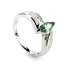 Marquise Cut Alexandrite Sterling Silver Ring With White Opal.