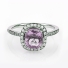 Alexandrite Stone MicroPave Silver Ring Blue to Purple Color Change