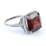 Sterling Silver Cushion Cut Red Garnet Ring