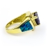 Sterling Silver Yellow Gold Vermeil Blue Opal Ring with Tanzanite