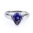 Pear Cut Tanzanite Sterling Silver Ring