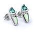 White Opal Trillion Cut Alexandrite Silver Earrings