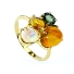 Natural High Quality Mexican Fire Jelly Opal Green Sapphire 14K Gold Ring