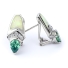 White Opal With Alexandrite Silver Earrings