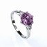 3 Stone Alexandrite Sterling Silver Engagement Ring