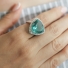 Huge Sterling Silver Trillion Cut Paraiba Ring