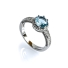 Aquamarine Silver Halo Ring