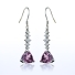 Silver Drop Earrings Trillion Cut Alexandrite