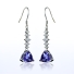 Silver Drop Earrings Trillion Cut Alexandrite