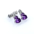 Two Oval Cut Amethyst Silver Earrings