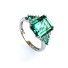 Emerald Cut Emerald Silver Ring