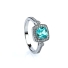 Sterling Silver 925 Paraiba Micropave Ring