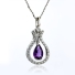 Pear Cut Amethyst Silver Pendant