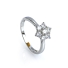 Flower Simulated Diamond Sterling Silver Ring