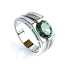 Big Oval Cut Color Change Alexandrite Mens Silver Ring