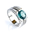 Big Oval Cut Color Change Alexandrite Mens Silver Ring