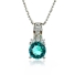 Round Cut Paraiba Sterling Silver Pendant