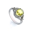 Oval Cut Yellow Alexandrite Silver Ring