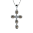 Sterling Silver Cross With Alexandrite Changing Color Stone