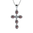 Sterling Silver Cross With Alexandrite Changing Color Stone