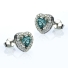 Heart Shape Cut Aquamarine Halo Sterling Silver Earrings