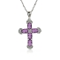 Beautiful Sterling Silver Cross With Amethyst