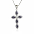 Sterling Silver Cross With Marquise Cut Amethyst