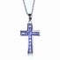 Sterling Silver Cross With Round Cut Tanzanite