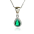 Emerald Sterling Silver Set Earrings and Pendant