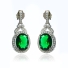 Emerald Sterling Silver 925 Set Push Back Earrings and Pendant