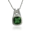 Emerald Sterling Silver 925 Set Omega Clip Earrings and Pendant