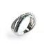 0.66 CTW 14K White Gold Blue and White Diamonds Cross Ring