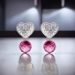 Pink Heart Swarovski Earrings
