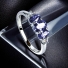 3 Stone Tanzanite Oval Cut Sterling Silver Ring