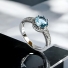 Aquamarine Silver Halo Ring