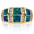 14k Yellow Gold Natural Opal Diamond Ring