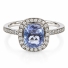 Alexandrite Stone MicroPave Silver Ring Blue to Purple Color Change