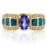 Opal with Tanzanite Gold Ring
