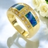Top Quality Australian Blue Opal Diamond Gold Ring