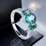 3 Stone Alexandrite Color Change Sterling Silver Ring